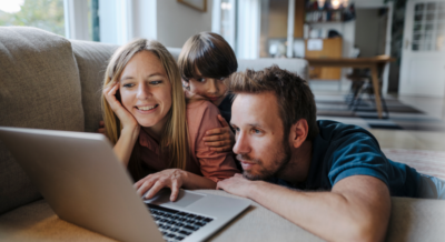 family using broadband