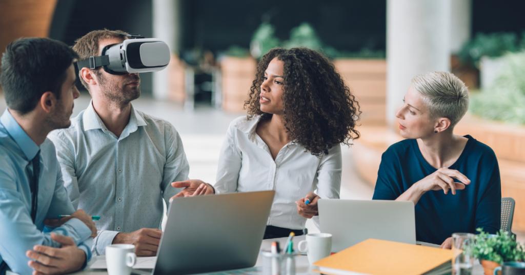 colleagues using VR technology